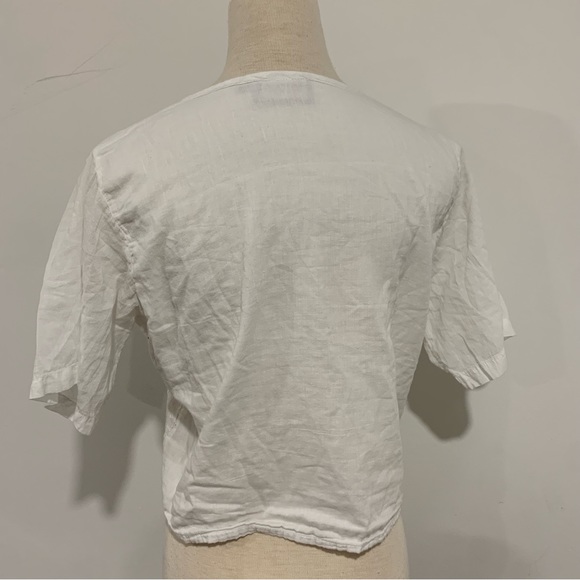 White Cropped Blouse/Shirt - Picture 2 of 6